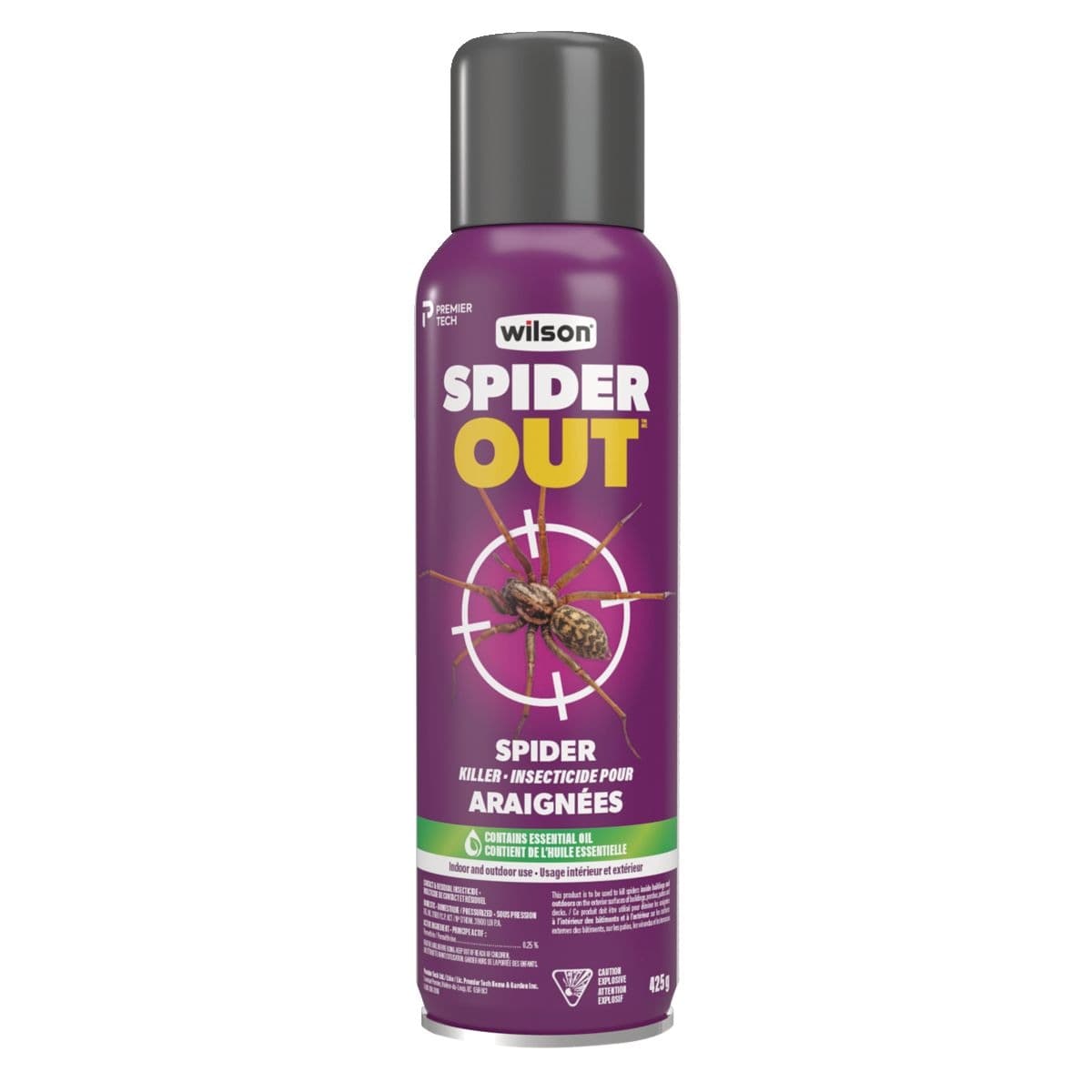 Wilson SpiderOut Indoor/Outdoor Spider Killer, Insecticide, Aerosol, 425-g