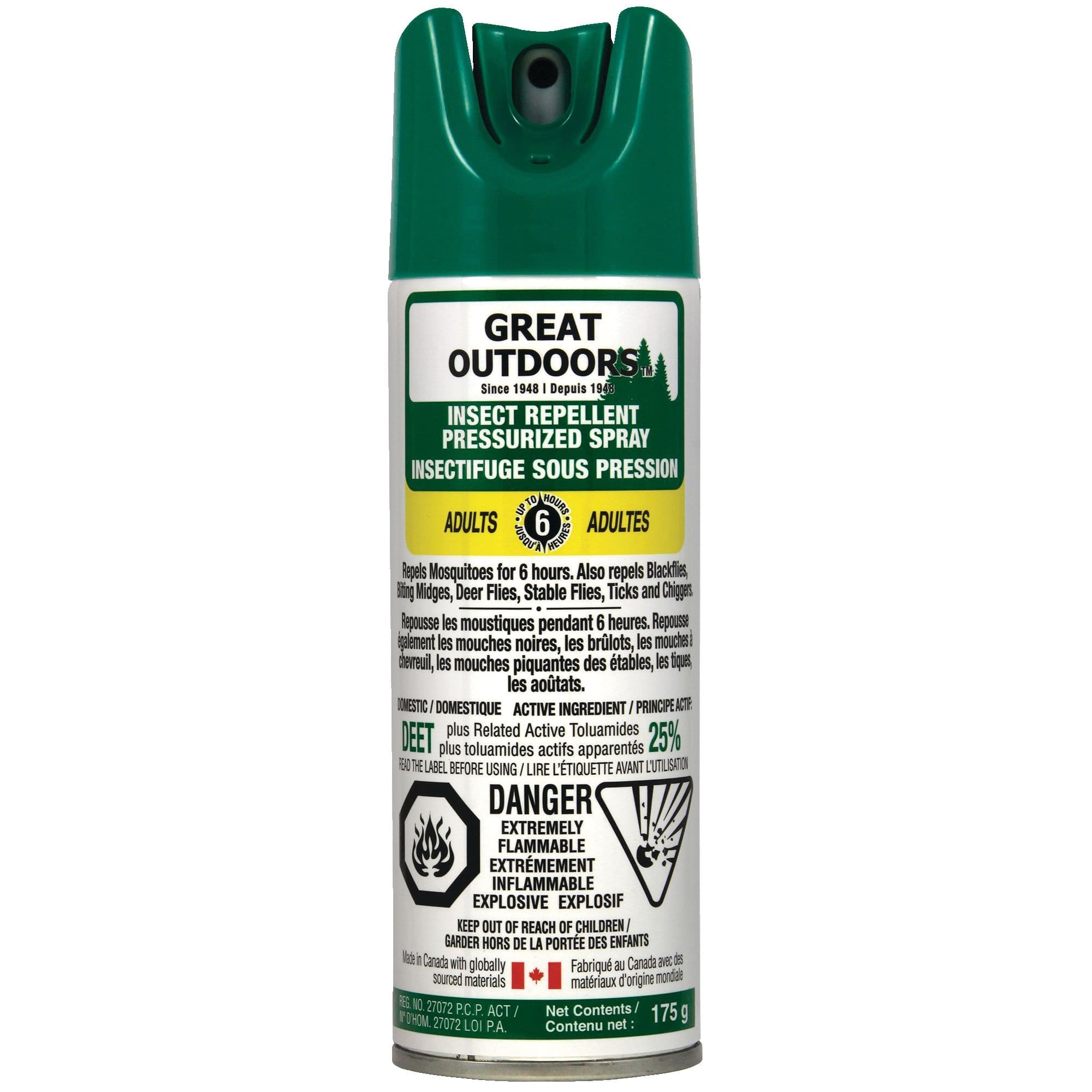 Watkins Great Outdoors 6-Hour 25% DEET Aerosol Mosquito/Insect Repellent Spray, 175-g