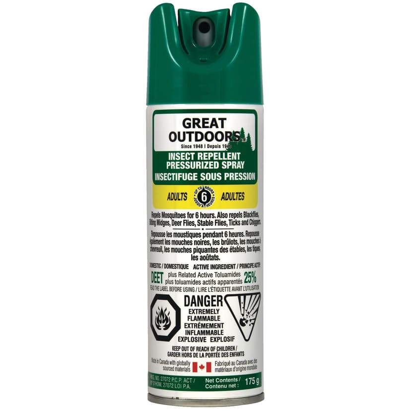 Watkins Great Outdoors 6-Hour 25% DEET Aerosol Mosquito/Insect Repellent Spray, 175-g