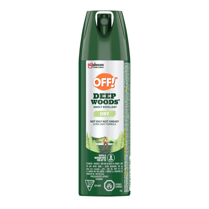OFF! Deep Woods 8-Hour 25% DEET Dry Aerosol Mosquito/Insect Repellent Spray, 113-g