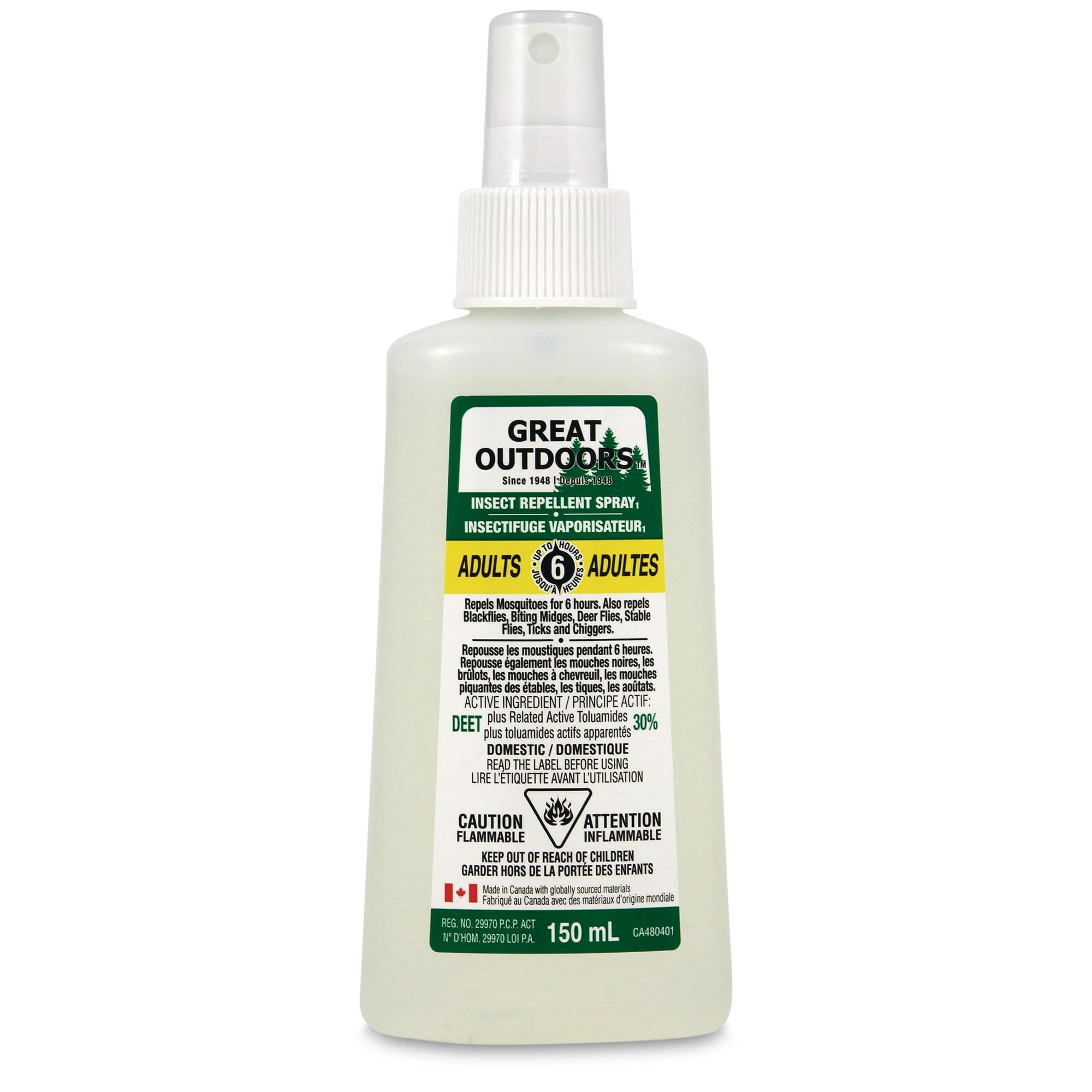 Watkins Great Outdoors 6-Hour 30% DEET Pump Mosquito/Insect Repellent Spray, Adults, 150-mL