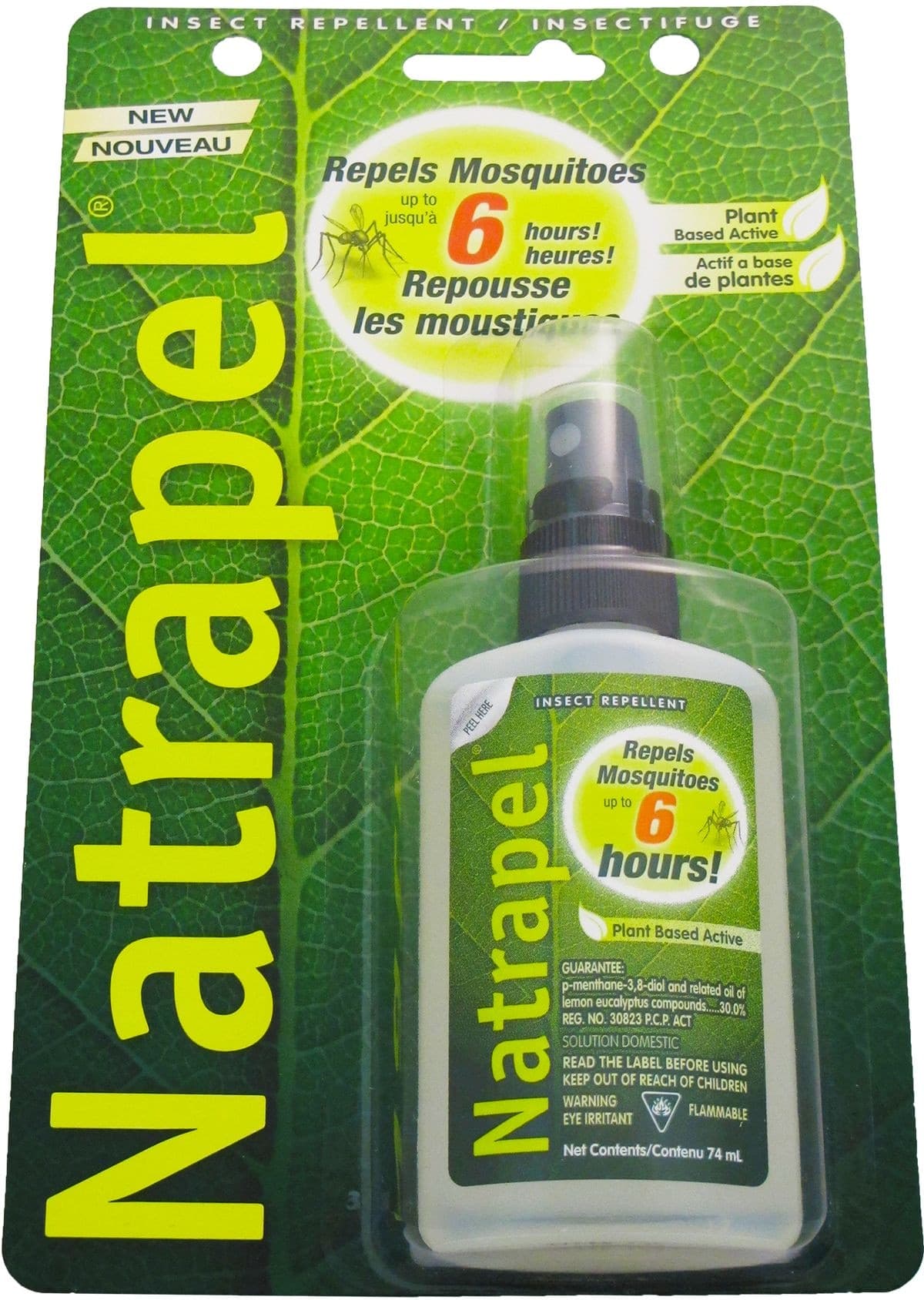 Natrapel 6-Hour DEET-Free Lemon-Eucalyptus Plant-Based Mosquito/Insect Repellent Spray, 74-mL