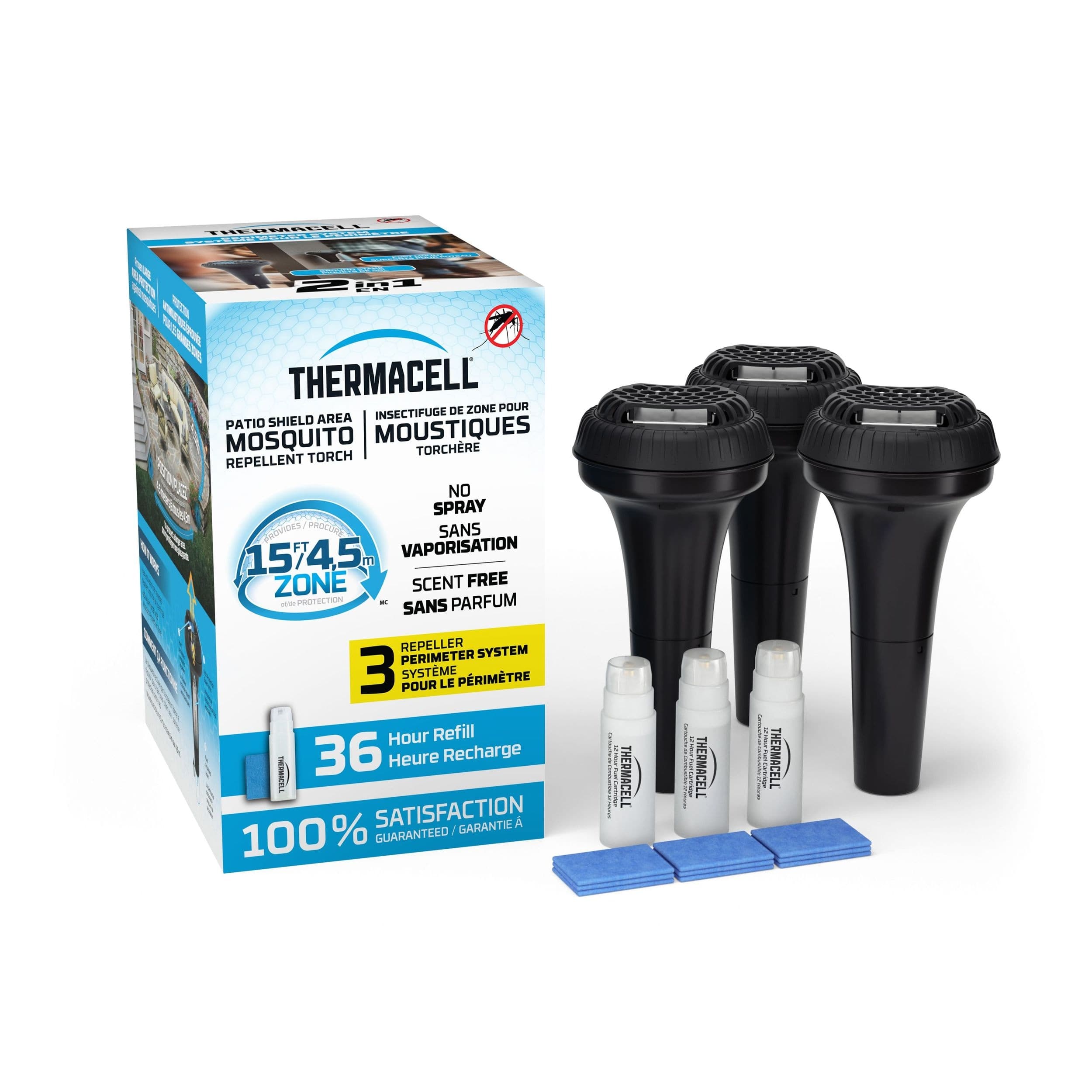 Thermacell Fuel-ZoneGuard Perimeter Fuel Powered Mosquito Repeller with 36-Hr Refill