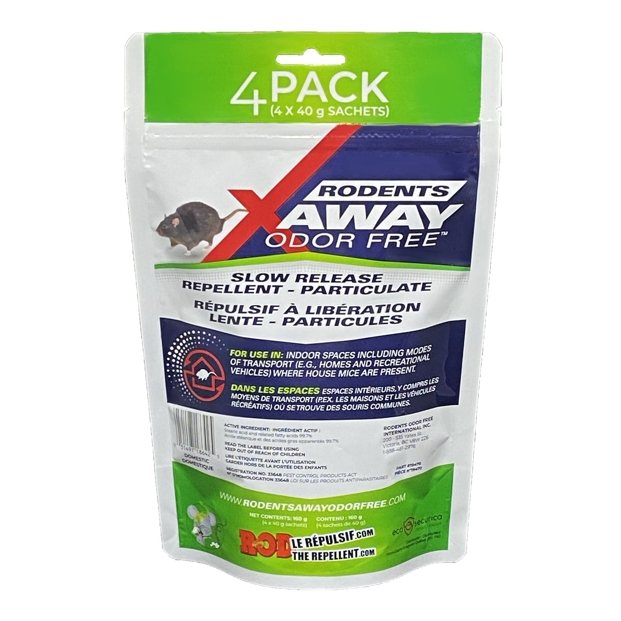 Rodents Away Odour-Free Mouse Repellent Sachets, 4-pk