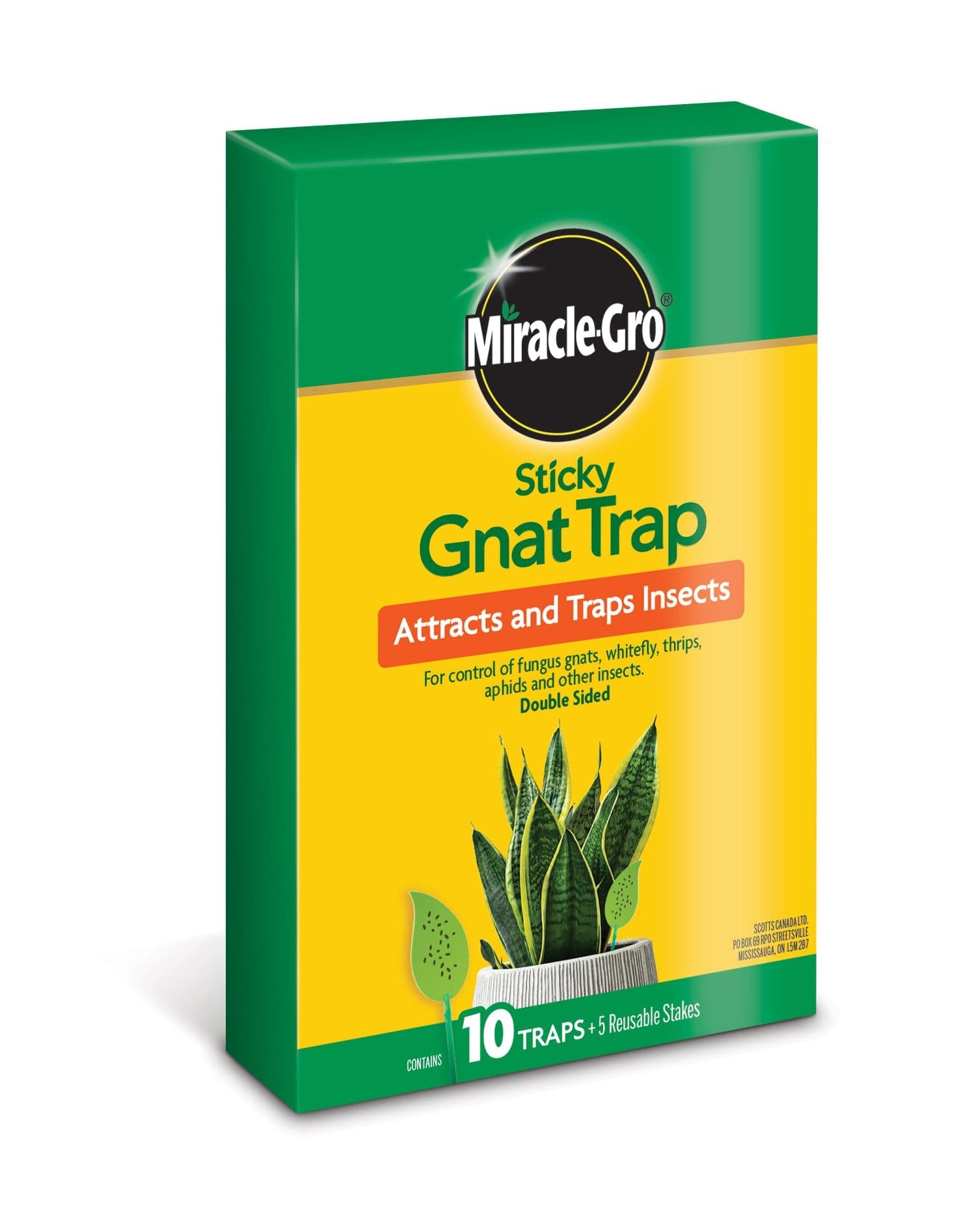 Miracle-Gro Sticky Gnat Trap for Indoor Plants, Pesticide-Free, 10-ct