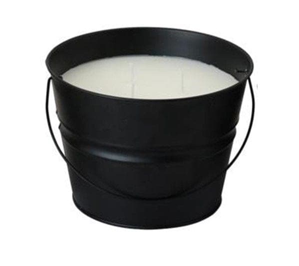 Citronella 3-Wick Outdoor Bucket Candle, Matte Black