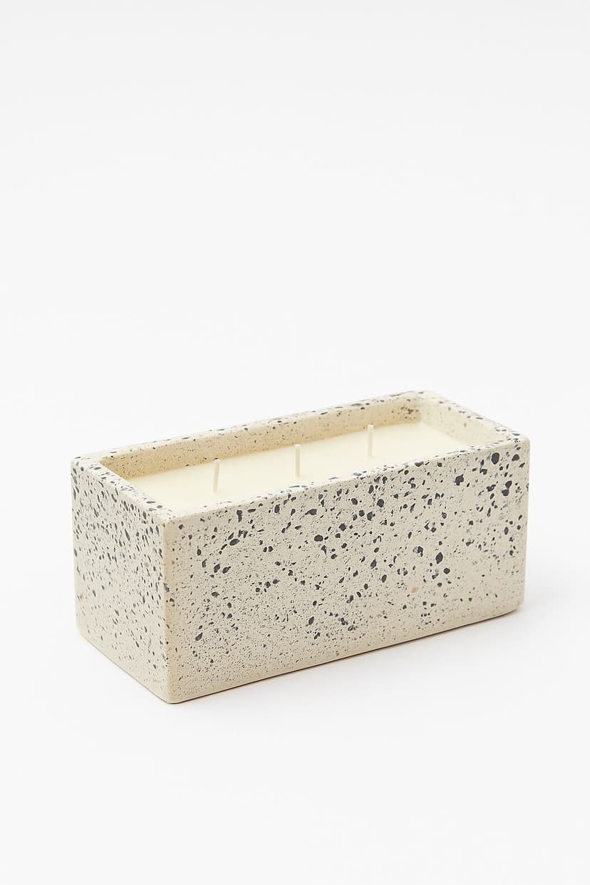 Citronella Outdoor Cement 3-Wick Large Candle, Grey