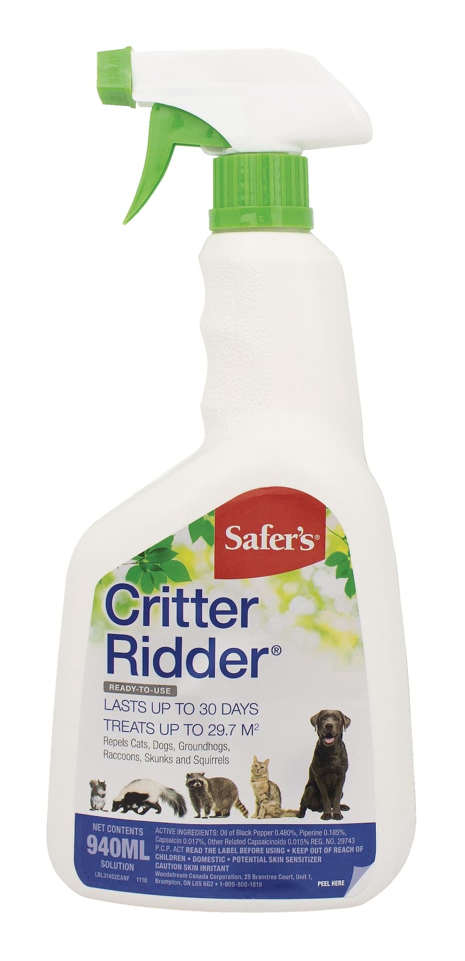 Safer's Chemfree Critter Ridder Liquid Ready-to-Use Animal Repellent, Spray, 940-L