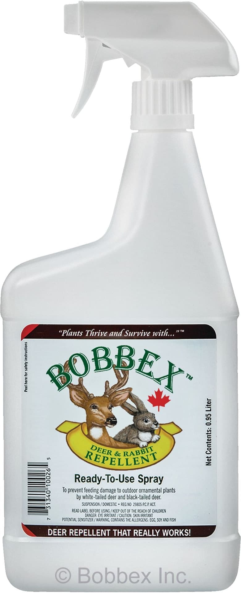 Bobbex Outdoor Ready-to-Use Deer & Rabbit Repellent Spray, 0.92-L