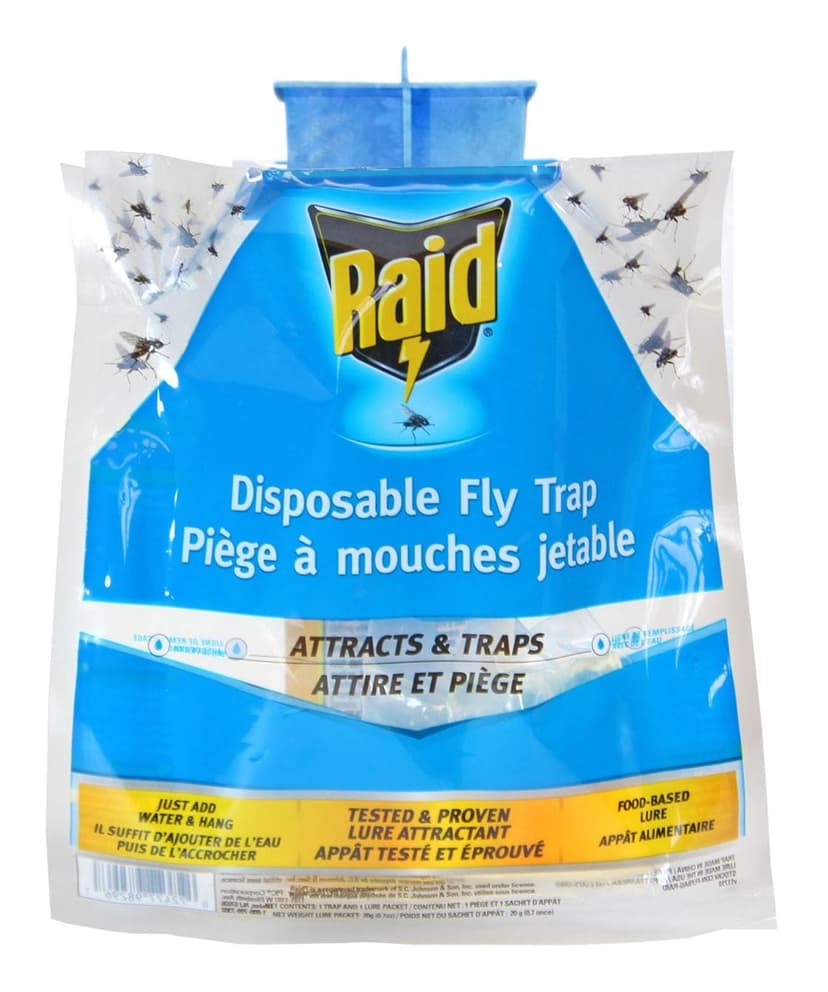 Raid® Disposable Outdoor Fly Trap Bag, with Food-Based Lure