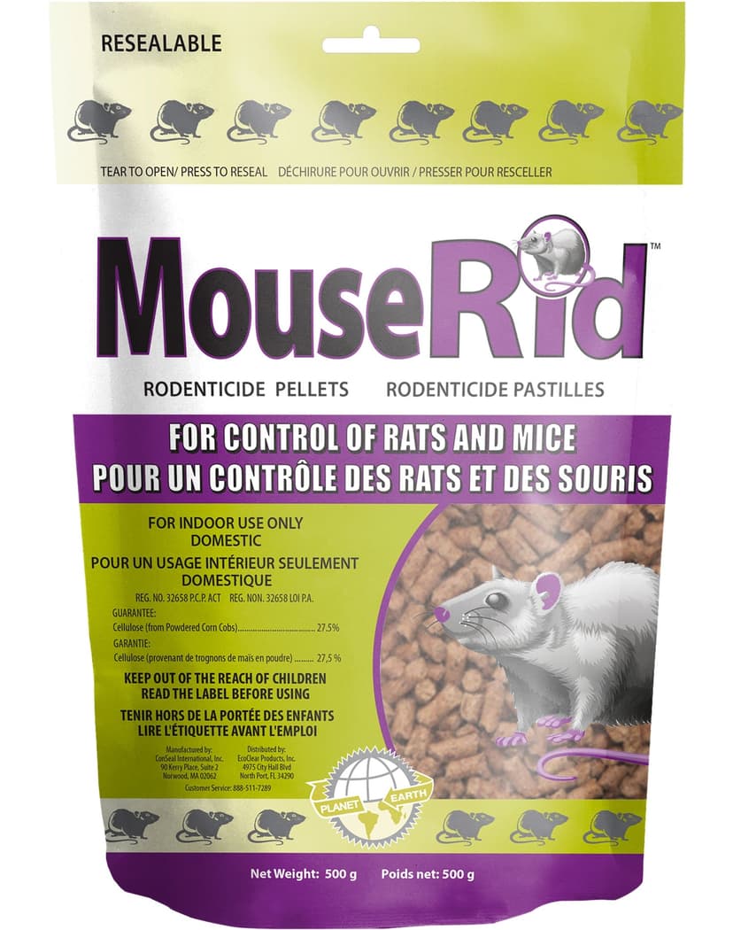 MouseRid Indoor Ready-to-Use Resealable Rodenticide Pellets, 500-g
