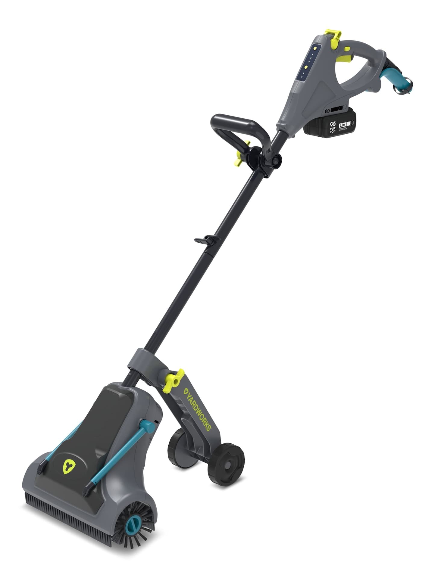 Yardworks 20V Cordless Patio Cleaner, with PWR POD 4.0Ah Battery and Charger