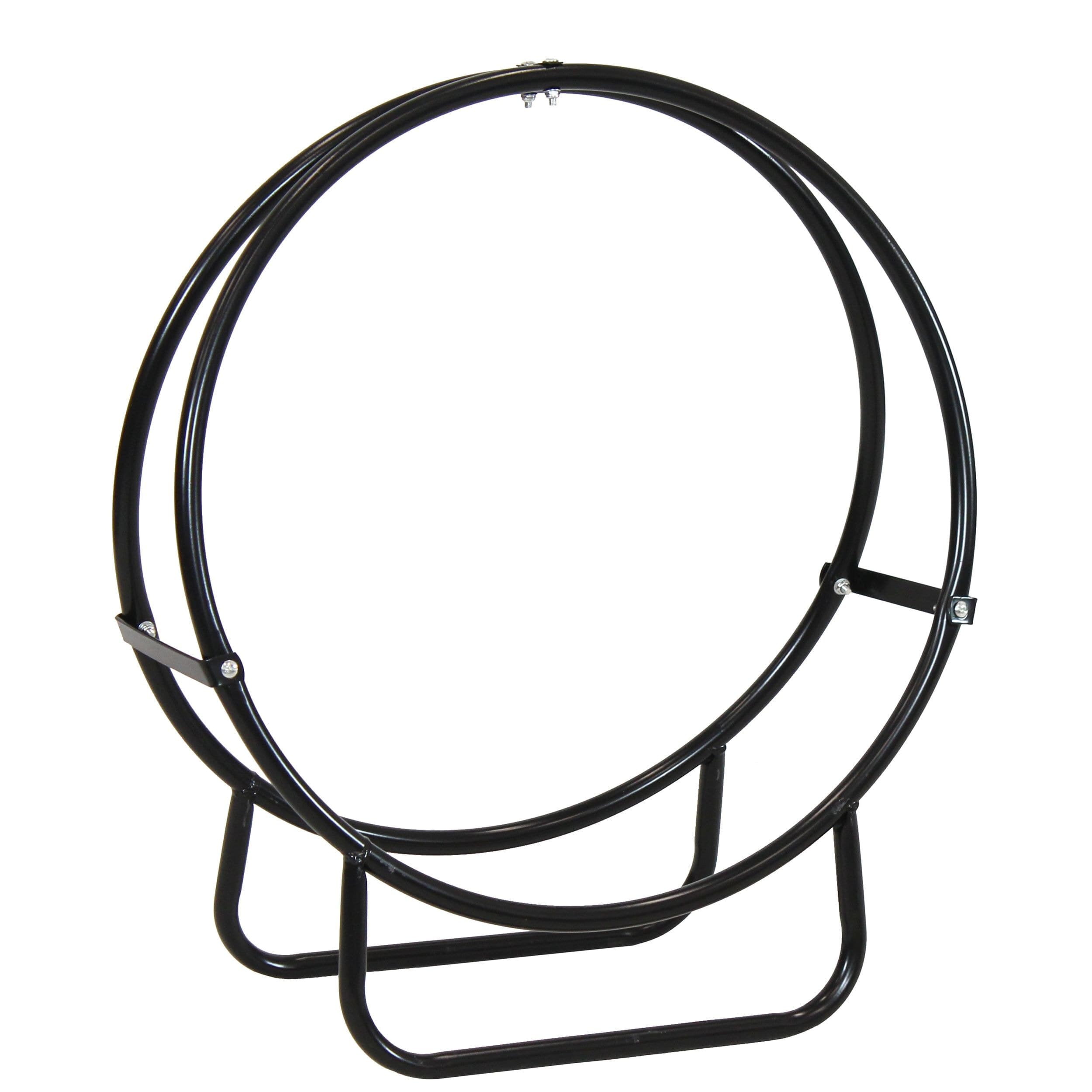 Sunnydaze Black Steel Firewood Log Hoop, 24-in