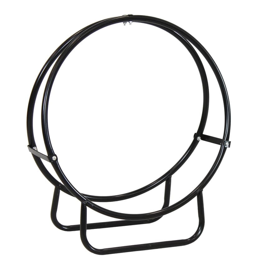 Sunnydaze Black Steel Firewood Log Hoop, 24-in