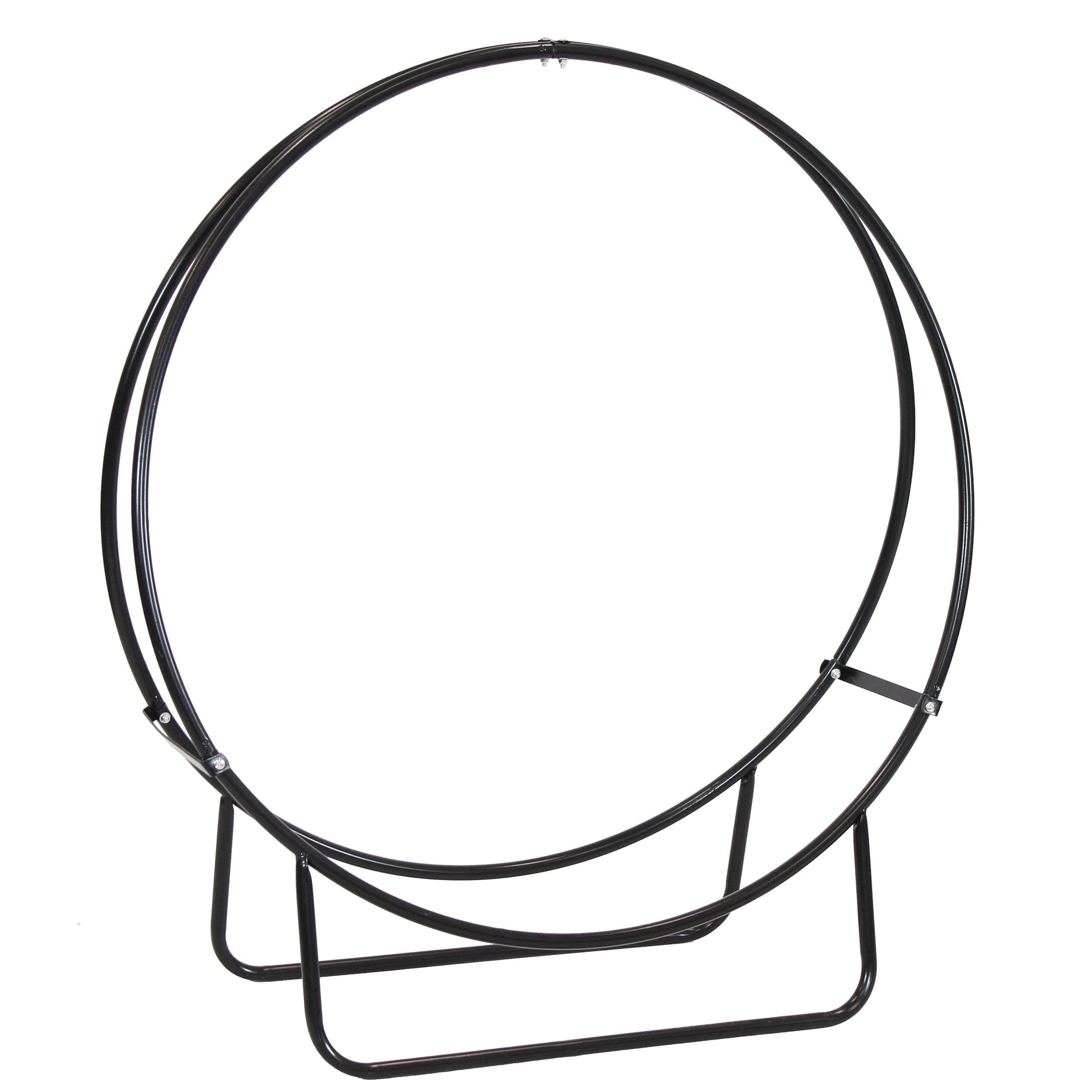 Sunnydaze Black Steel Firewood Log Hoop, 40-in