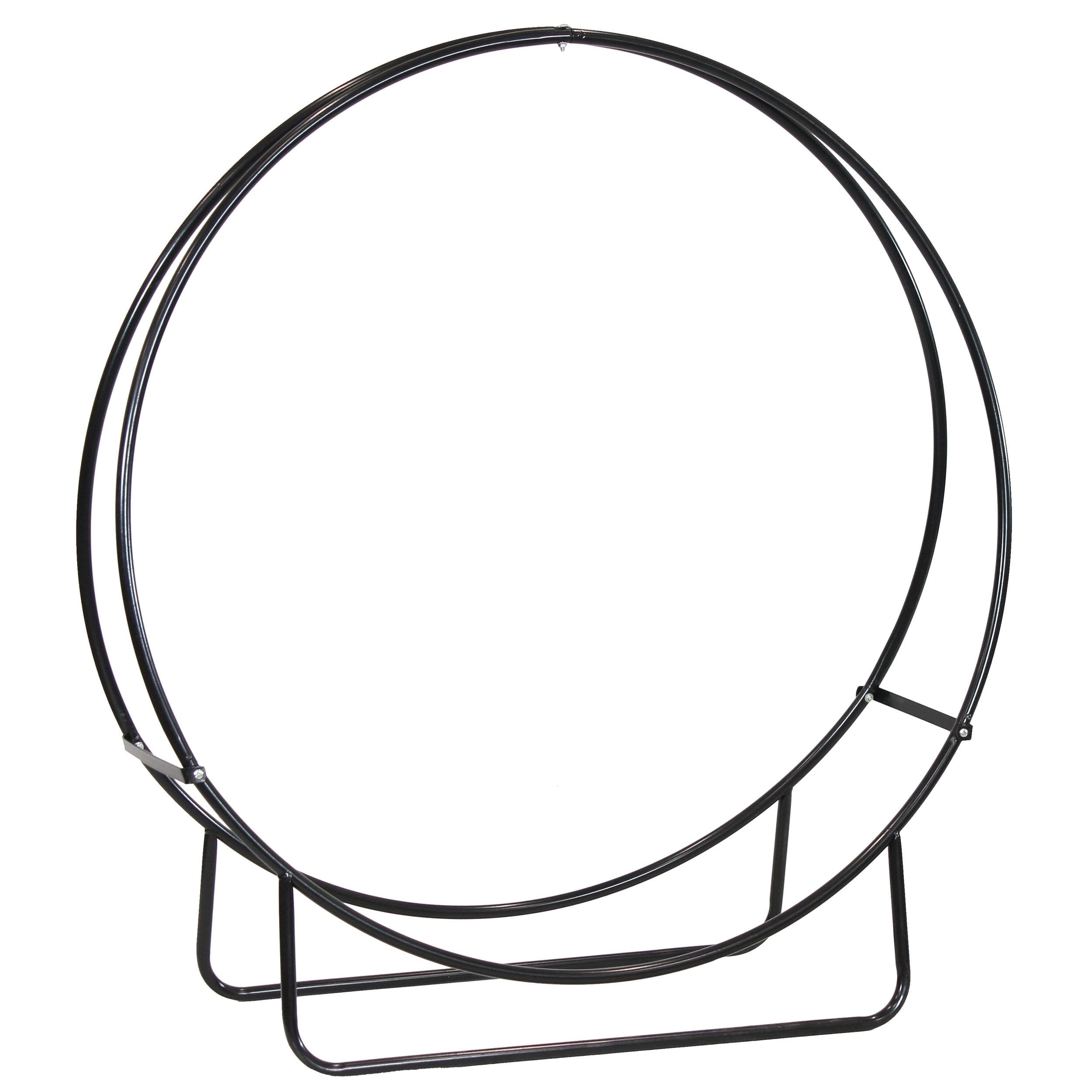 Sunnydaze Black Steel Firewood Log Hoop, 48-in