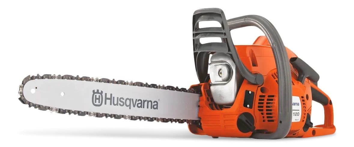 Husqvarna 120 Gas Chainsaw, 38cc 2-Cycle Engine,16-in, Orange/Grey