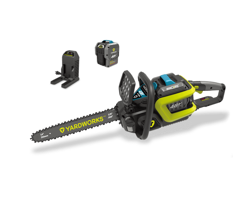 Yardworks 48 V Max Lithium-ion Brushless Chainsaw, 4 Ah Battery Included , 14-in