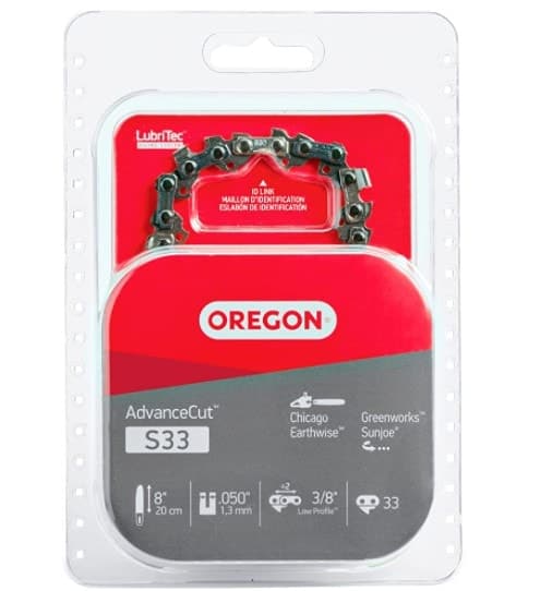 Oregon S33 AdvanceCut Chainsaw Chain, Fits Various Brands & Models, 8-in