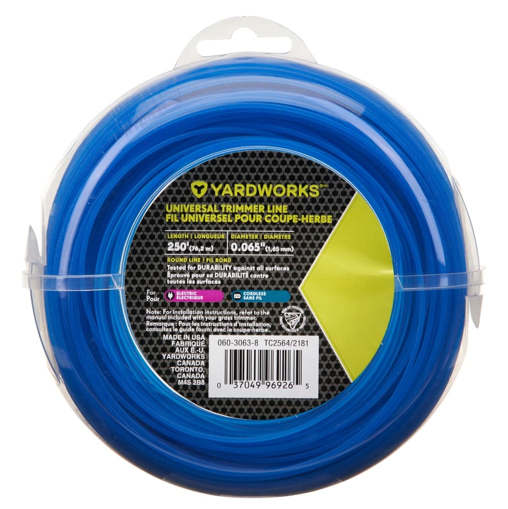 Yardworks Round Trimmer Line, 0.065-in x 250-ft