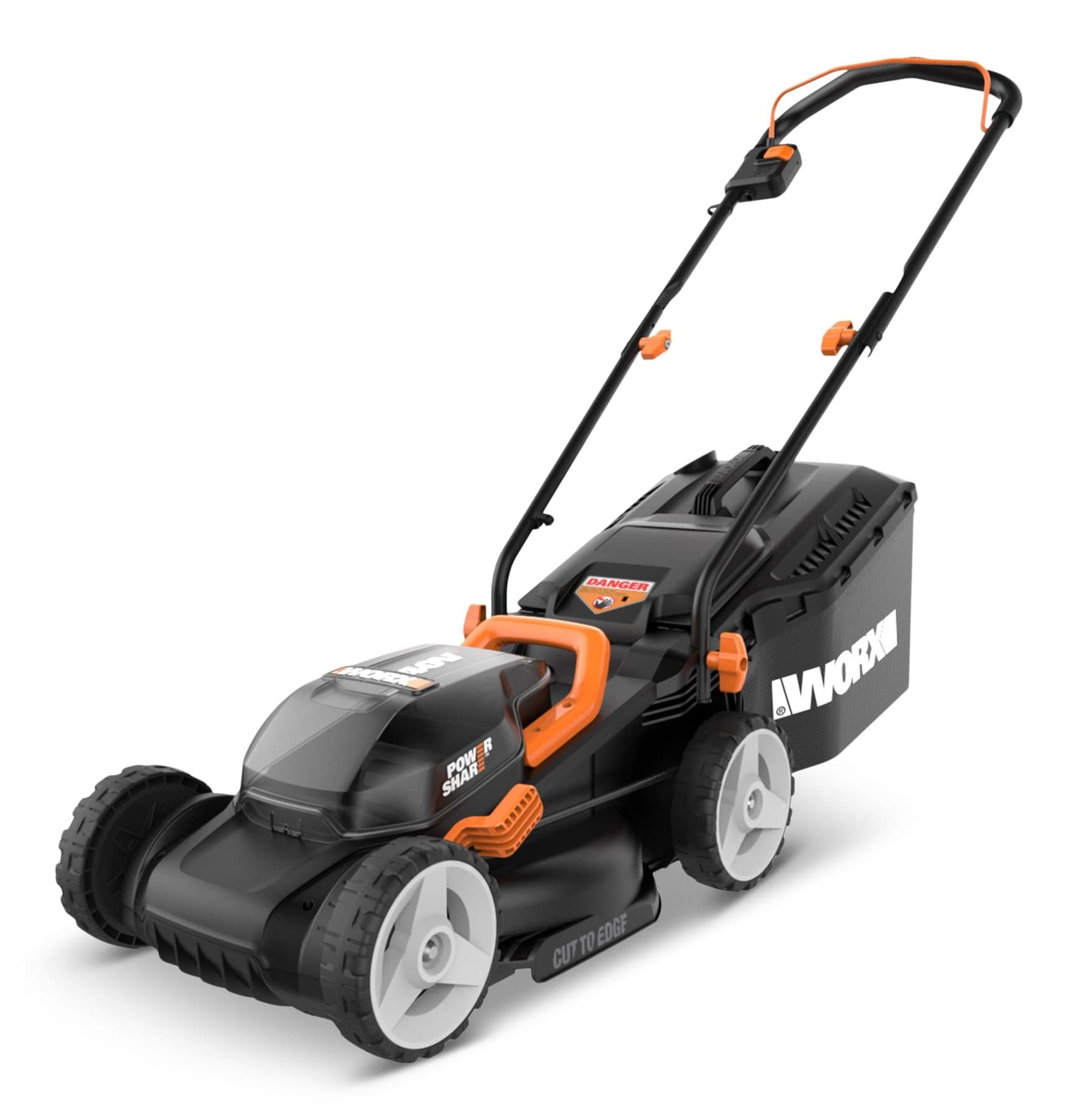 Worx WG934 Power Share™ 2x20V 2-in-1 Combo Kit, WG779 40V Cordless Mower, 14-in + WG163.9 20V Cordless Grass Trimmer/Edger, 12-in