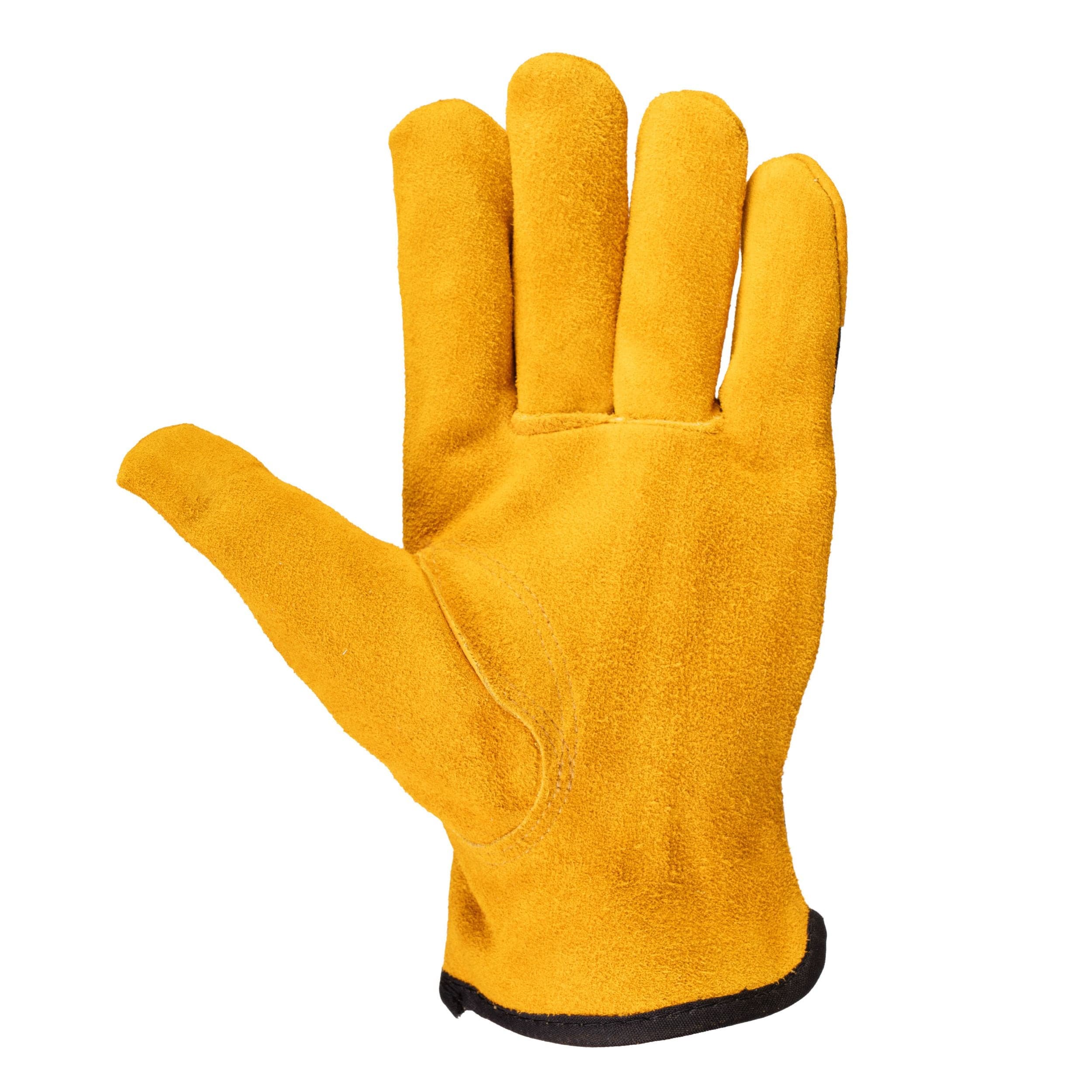 Yardworks Suede Canvas Lined Unisex Gardening Gloves, Large, Gold