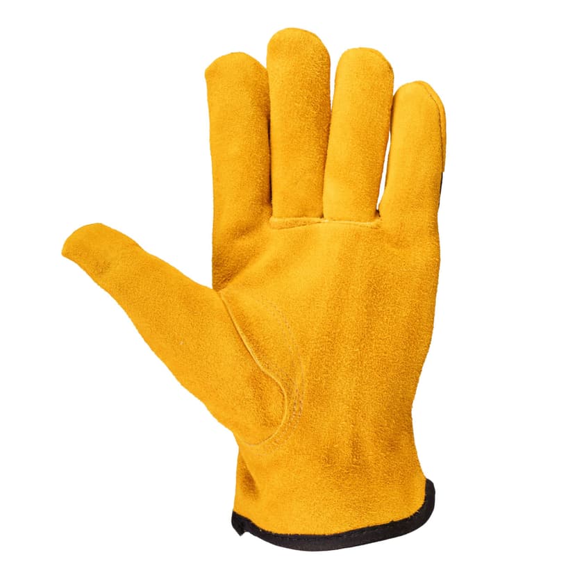 Yardworks Suede Canvas Lined Unisex Gardening Gloves, Large, Gold