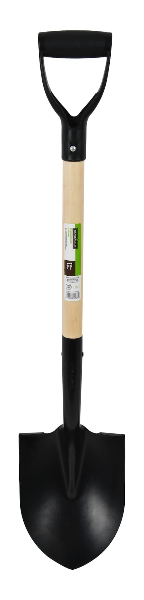 Garden Club Steel Round-Point Short-Handle D-Grip Shovel, 28-in Wooden Shaft