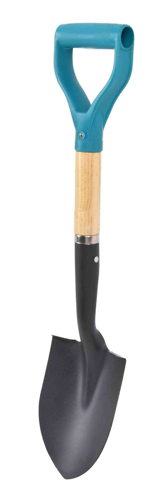 Yardworks Tempered-Steel Round-Point Short-Handle D-Grip Shovel, 27-in Wooden Shaft