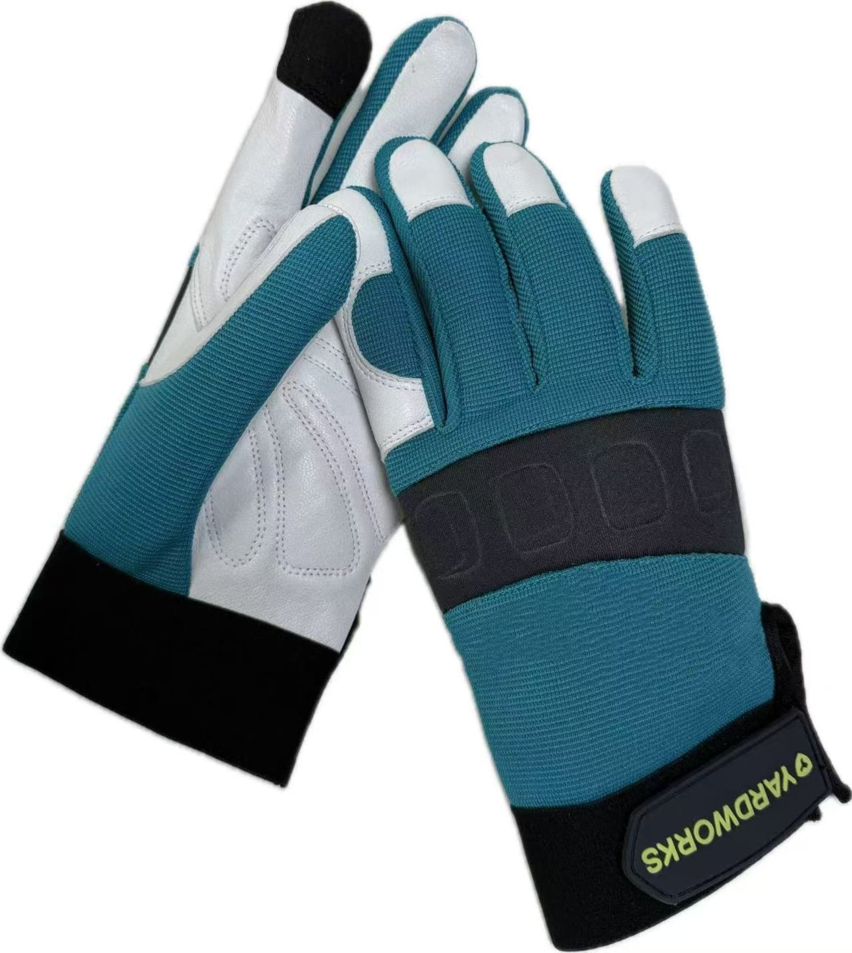 Yardworks Impact Protection Goat Skin Leather Gardening Women's Gloves, Medium, Blue