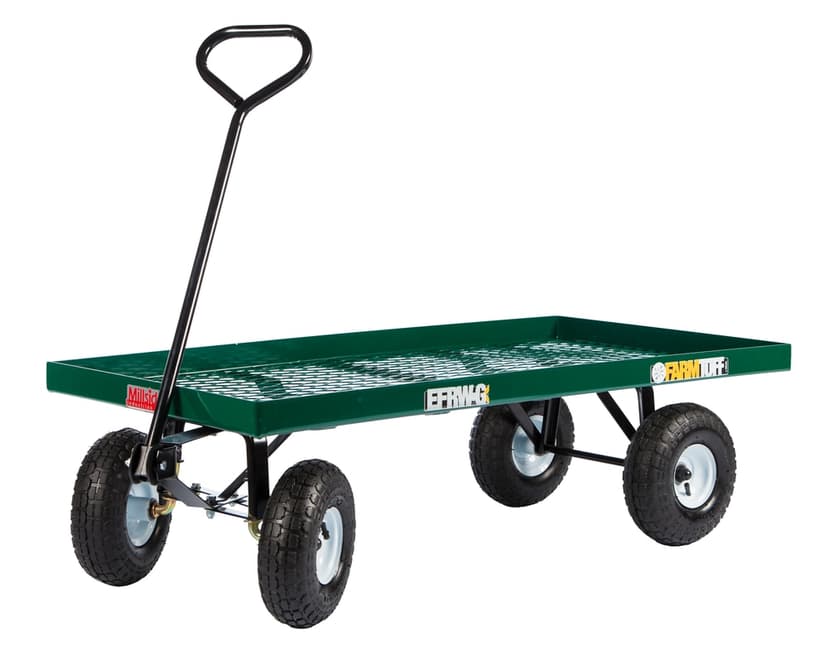 Millside Metal Deck Garden Wagon w/ Flat Free Tires, 24 x 48-in