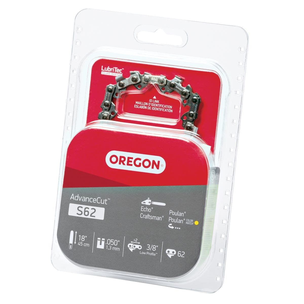Oregon S62 AdvanceCut™ Replacement Chainsaw Chain, Fits Various Brands and Models, 18-in