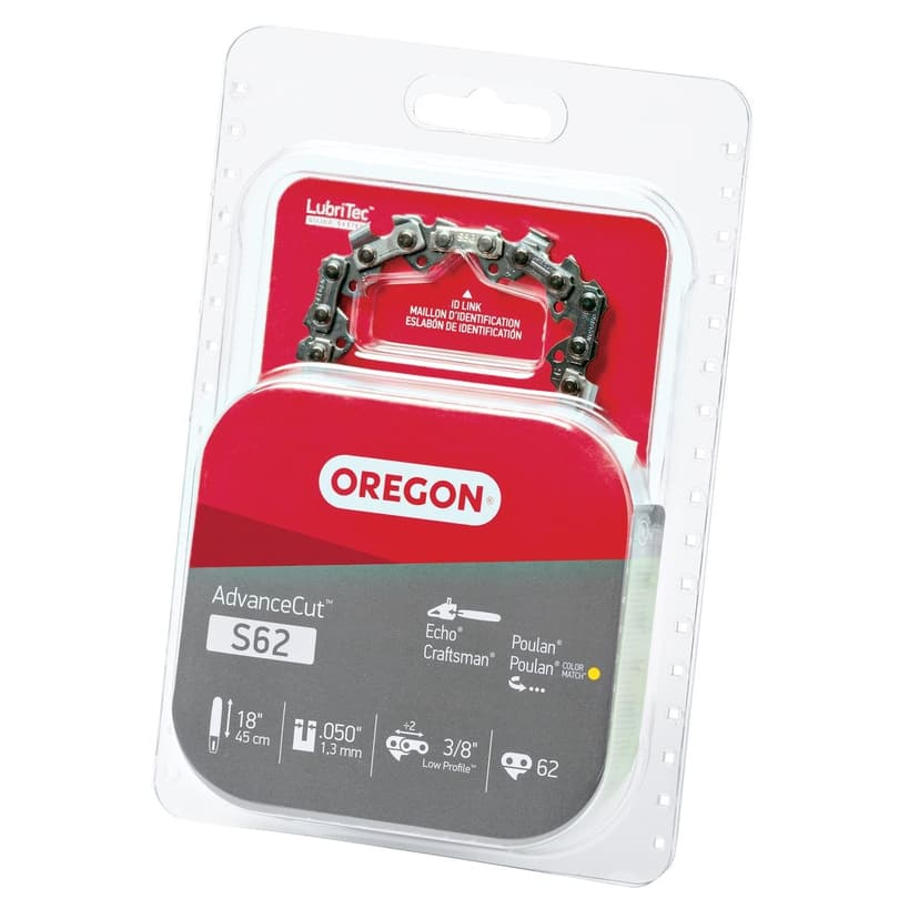 Oregon S62 AdvanceCut™ Replacement Chainsaw Chain, Fits Various Brands and Models, 18-in