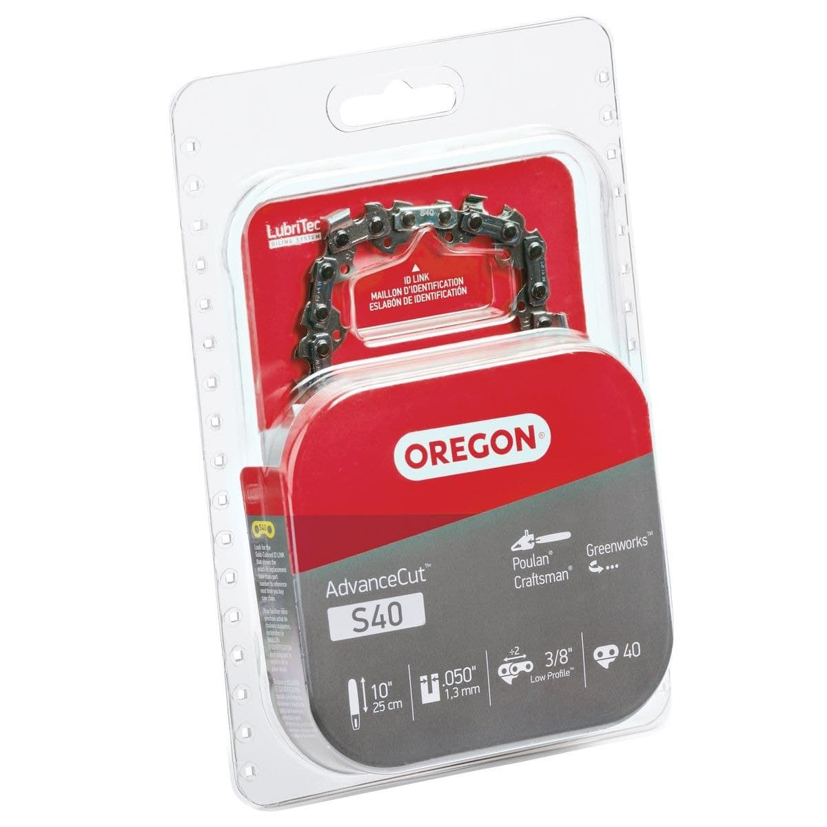 Oregon S40 AdvanceCut™ Replacement Chainsaw Chain, Fits Various Brands and Models, 10-in