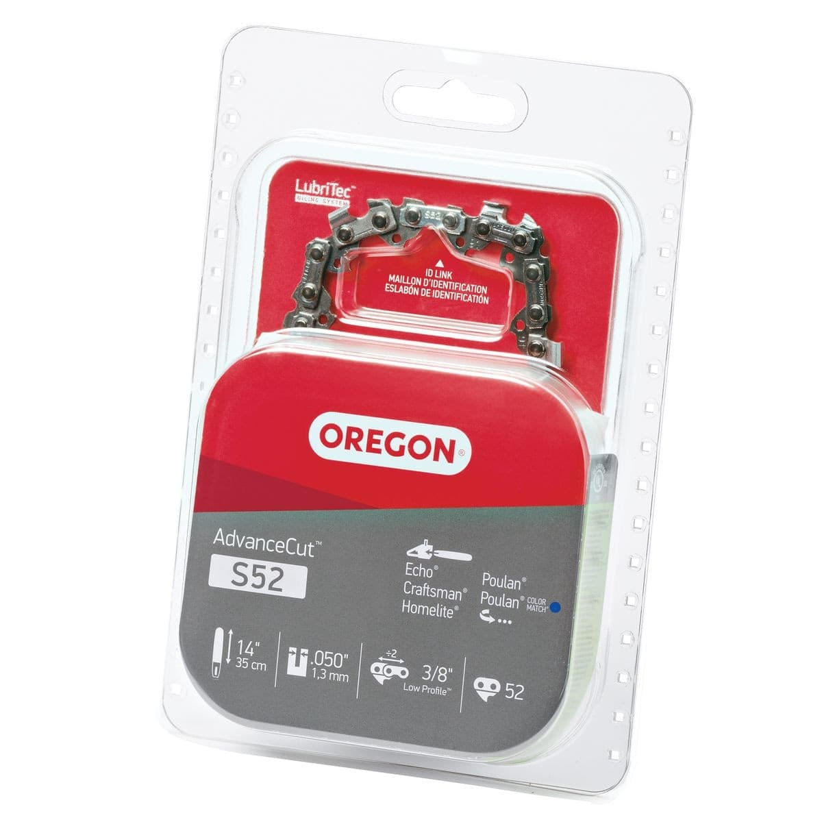 Oregon S52 AdvanceCut™ Replacement Chainsaw Chain, Fits Various Brands and Models, 14-in