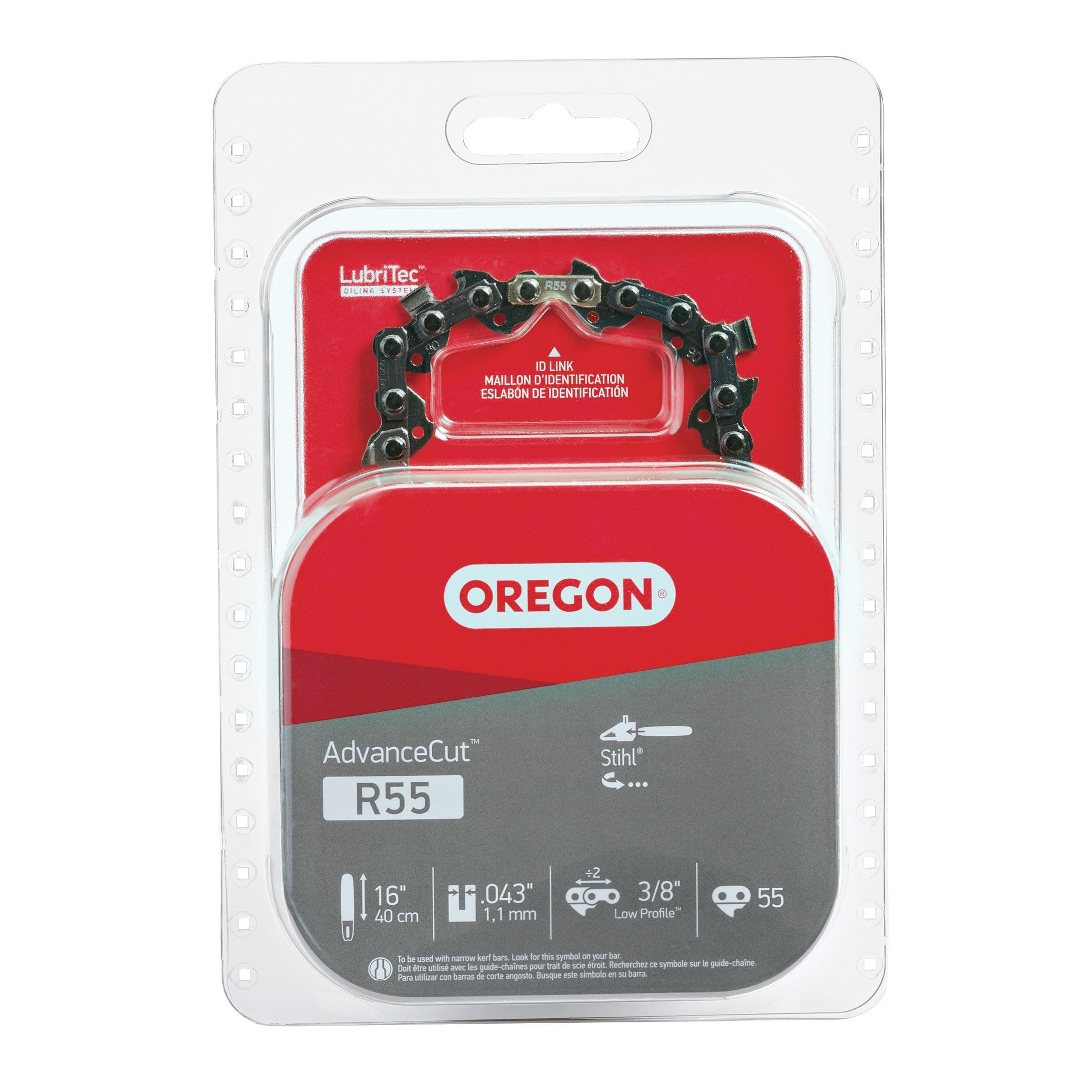 Oregon R55 AdvanceCut™ Replacement Chainsaw Chain, Fits Various Brands & Models, 16-in