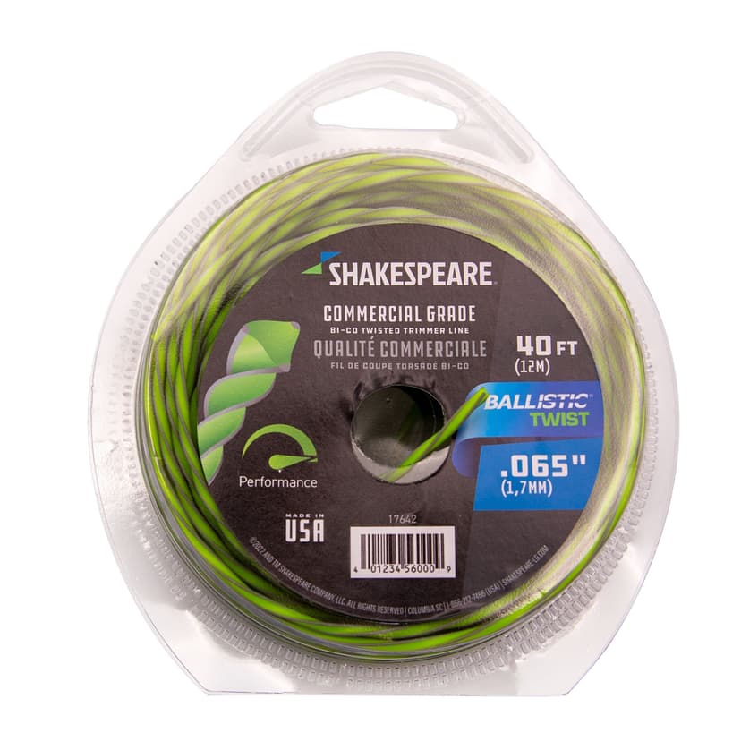 Shakespeare Ballistic Universal Bi-Co Twist-Shaped Trimmer Line, .080-in x 40-ft