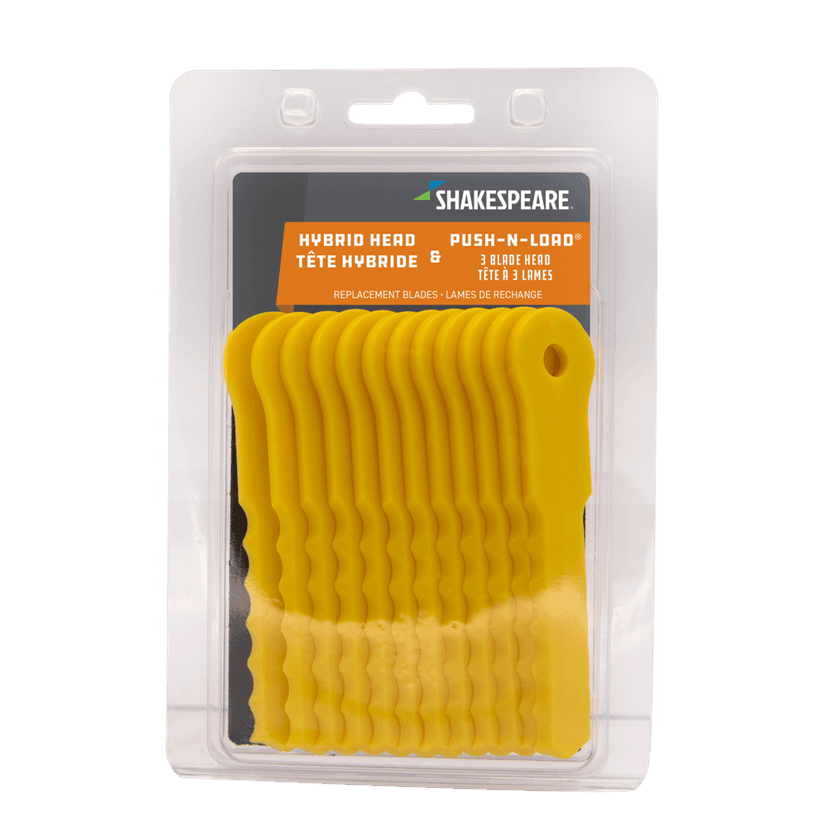 Shakespeare 3 Blade Head Push-N-Load Replacement Nylon Blades for String Trimmer Head