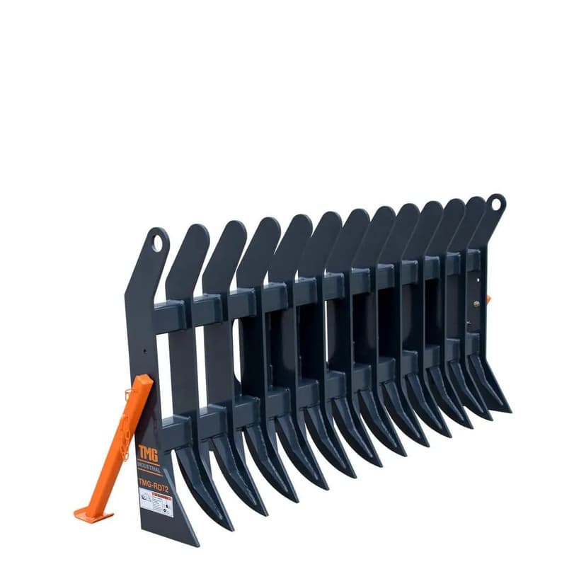 TMG Industrial Skid Steer Root Debris Rake, 72-in