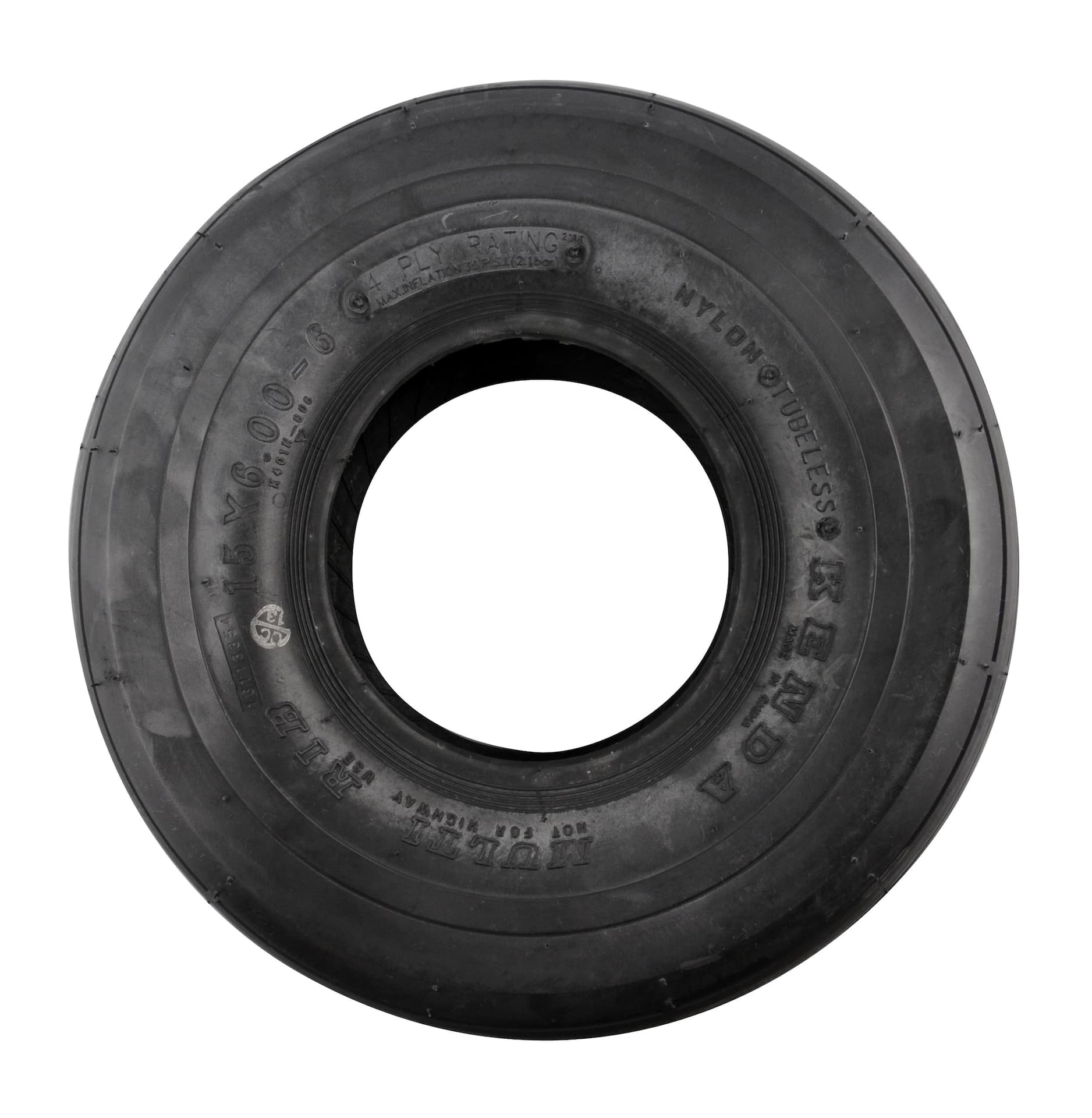 Atlas 4-Ply Nylon Tubeless Multi Rib Lawn Tractor & ATV Replacement Tire, 15 x 5.00-6-in