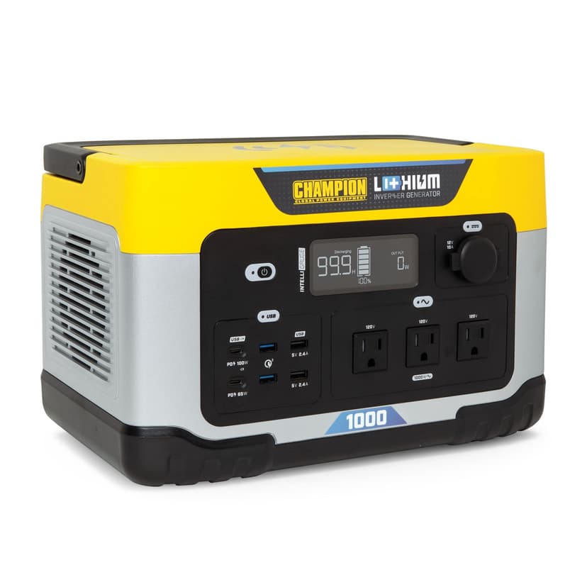 Champion 998-Wh Lithium-ion Portable Power Station/Solar Generator/Backup Battery for Camping