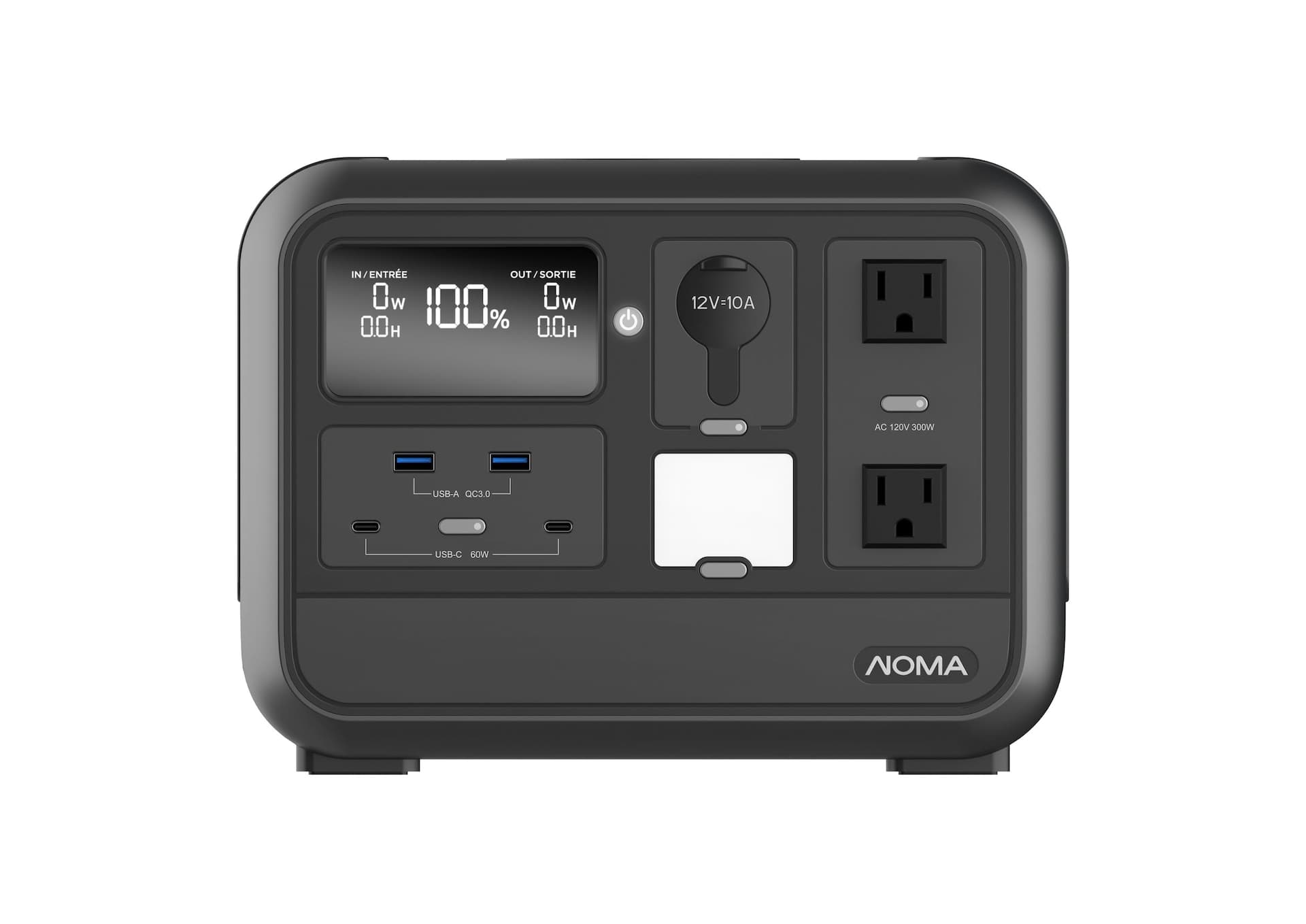 NOMA 300W LFP Portable Power Station Inverter with Solar Charge Input & Built-In Wireless Charger