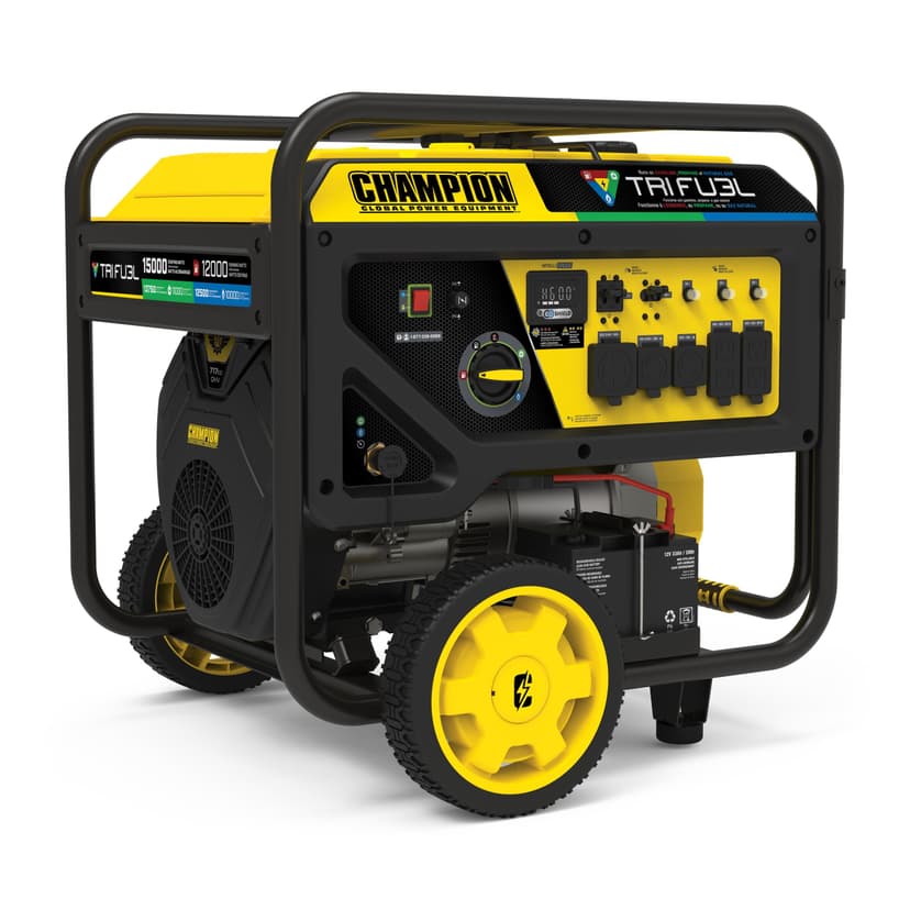 Champion Tri Fuel Generator, 12,000W/15,000W