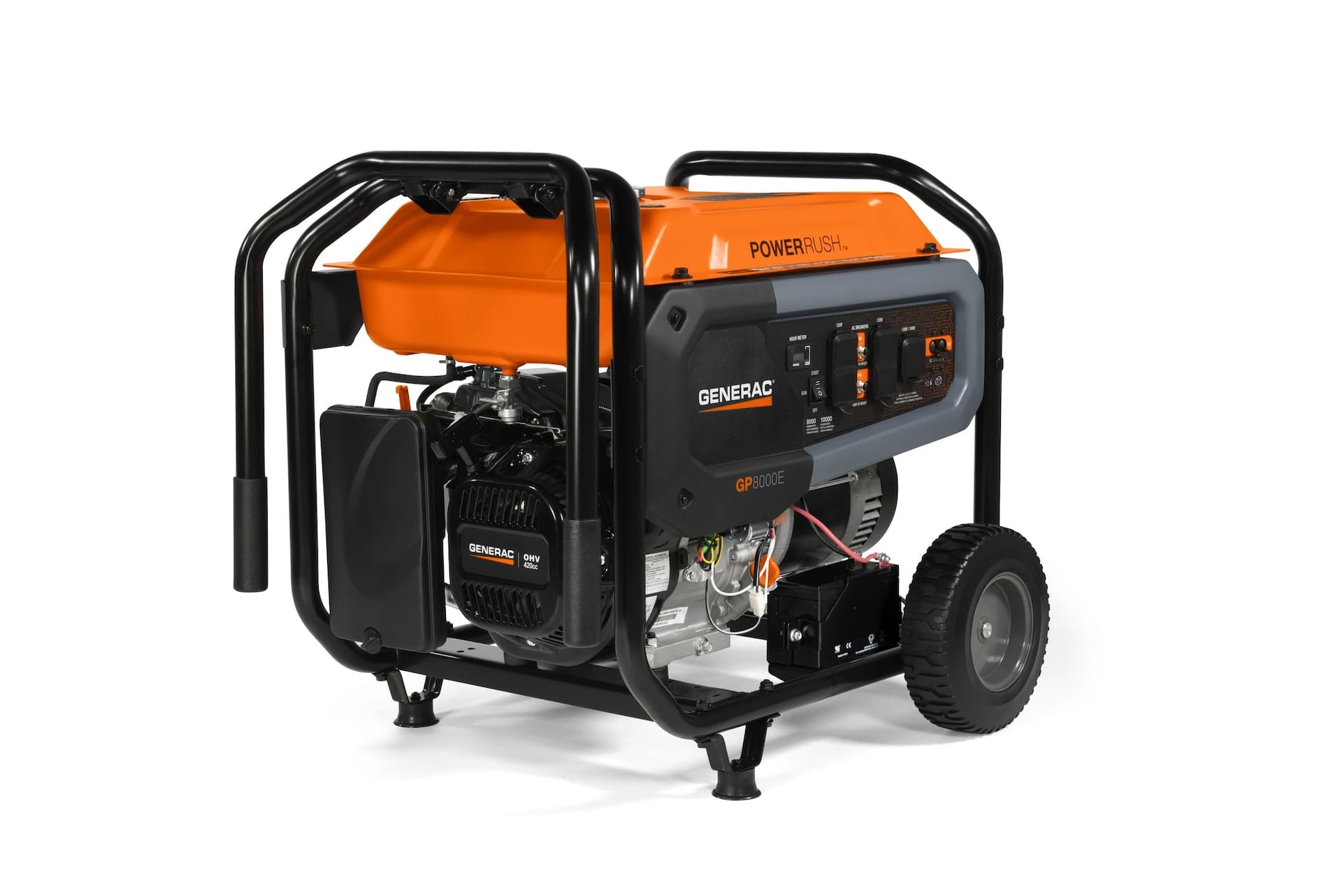 Generac GP8000E Portable Generator with Electric Start, 8,000 Running Watts