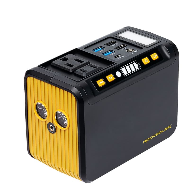 ROCKSOLAR 80W 88-Wh Lithium-ion Power Station with LED Light