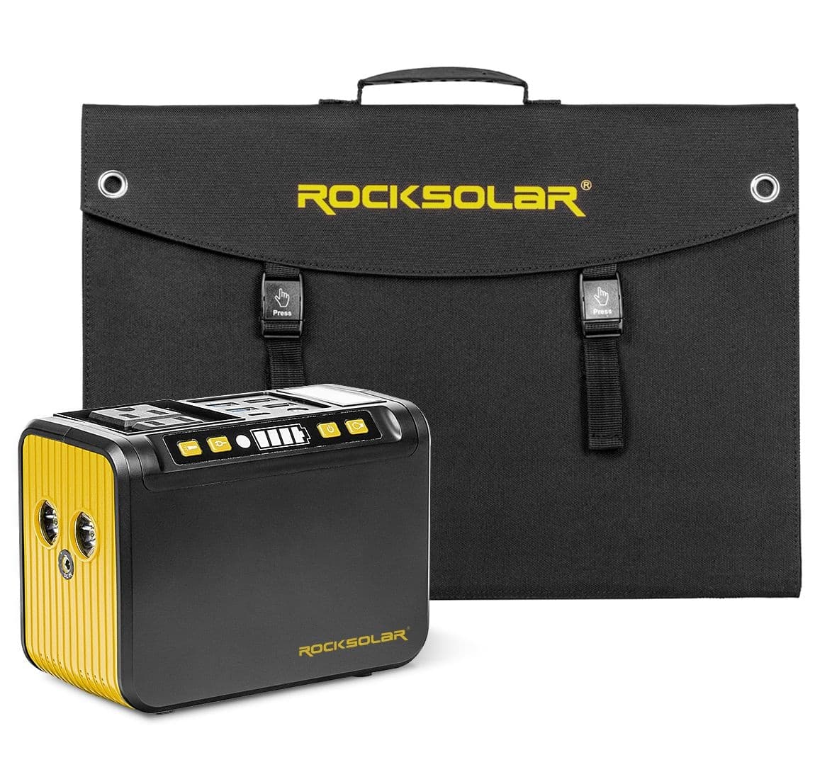 ROCKSOLAR 80W Solar Generator Kit with 80W Power Station + 30W Panel