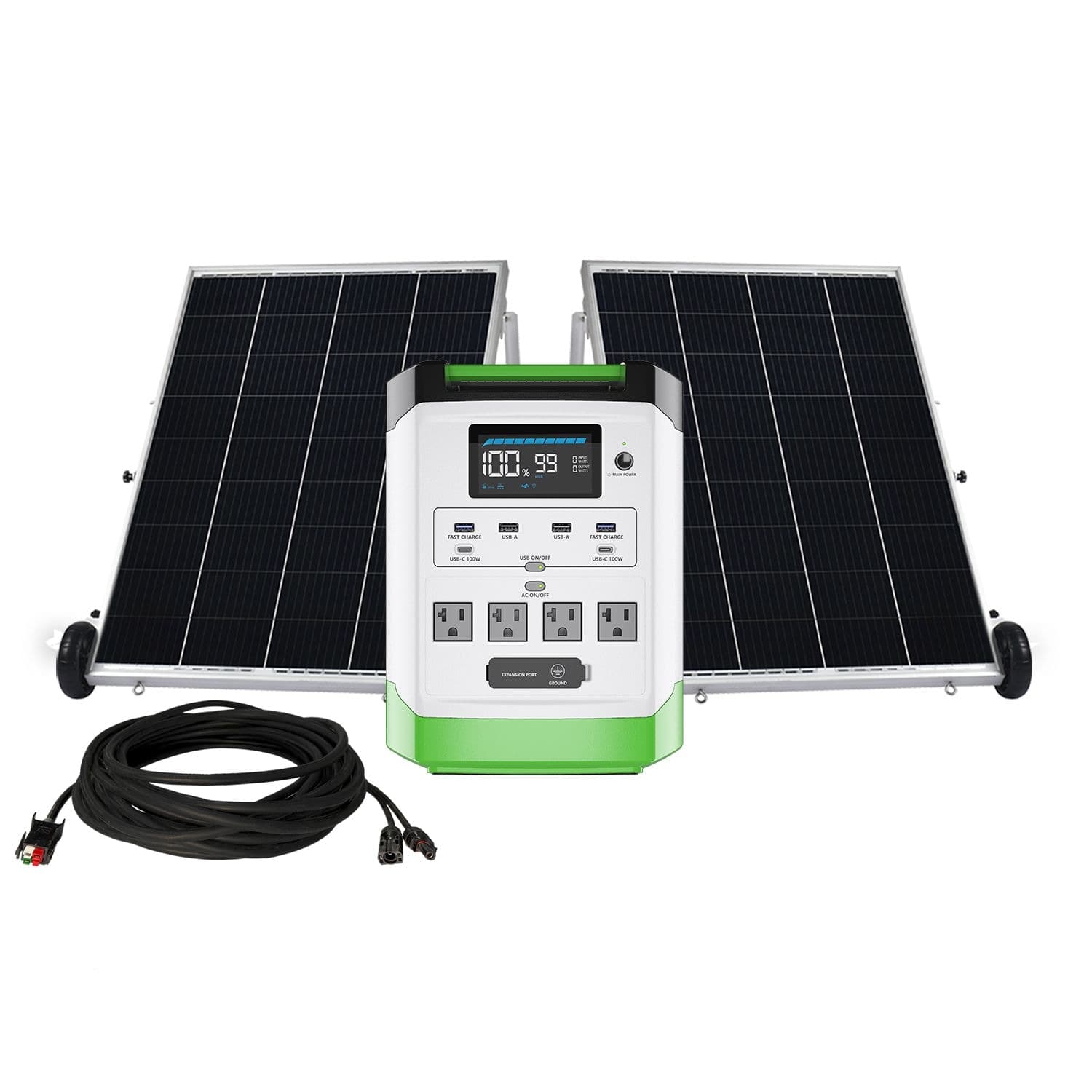 Nature's Generator 1800W Running/3600W Peak + Panel Package