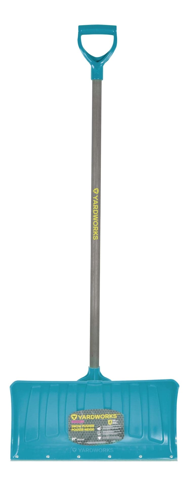 Yardworks HD Snow Shovel, Pusher with Steel Wear Strip 21-in