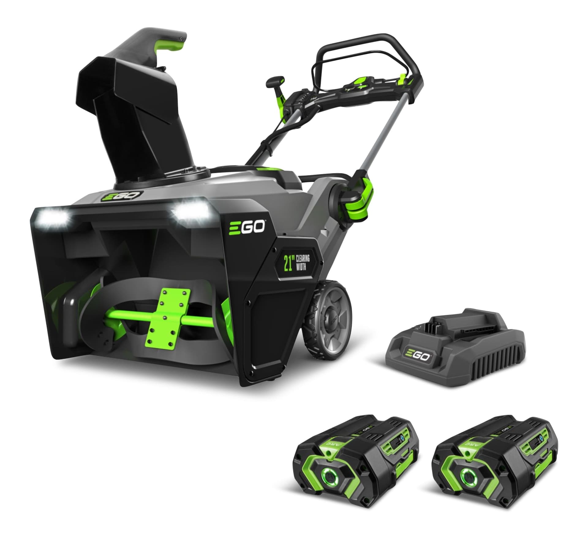 EGO POWER+ 56V Single Stage Cordless Snowblower, 21" with (2) 4Ah Batteries and 320W Charger