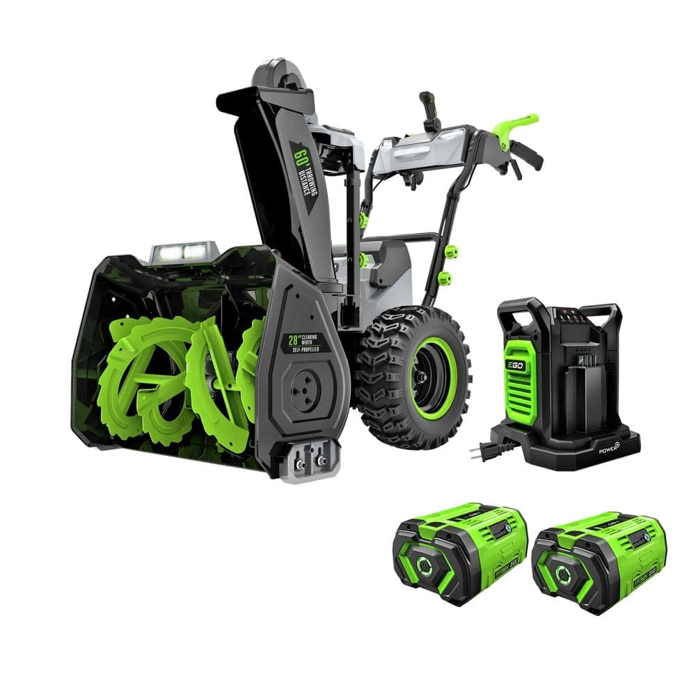 EGO POWER+ 56V Brushless Cordless 28-in Self-Propelled 2-Stage Peak Power™ Snowblower with (2)12.0Ah Batteries and Dual Port Charger